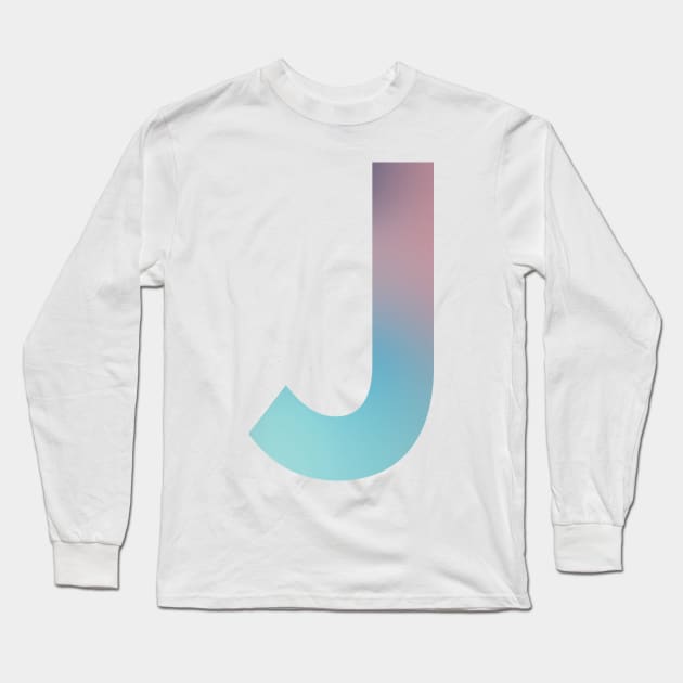 Gradient Letter J Initial Alphabet Long Sleeve T-Shirt by murialbezanson